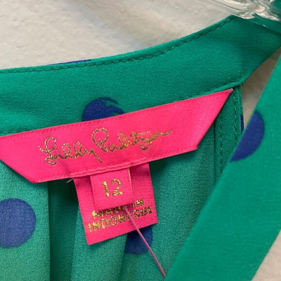 Lilly Pulitzer NWT Pamelyn Botanical Green Hotter Spot Dress SZ 12 - Picture 5 of 6
